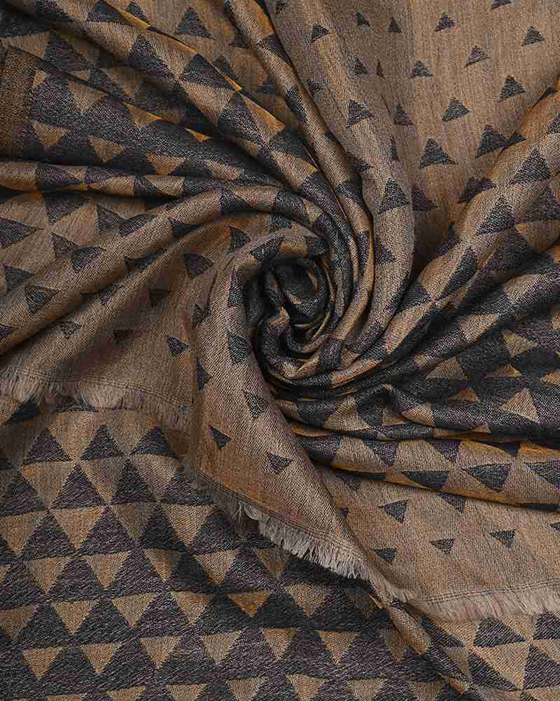 Blue Pashmina Wool Zari Pyramid Stole